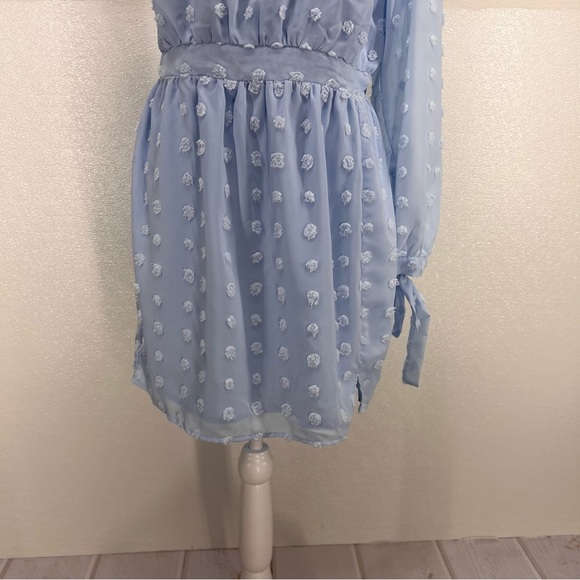 Women One Shoulder Long Sleeve Casual Summer Dresses 2024 Spring Swiss Dot M - Picture 6 of 17